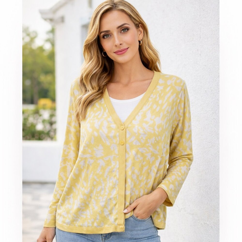 Christopher & Banks Cardigan Sweater 3/4 Sleeve Size M